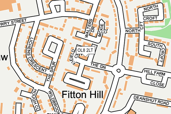 OL8 2LT map - OS OpenMap – Local (Ordnance Survey)