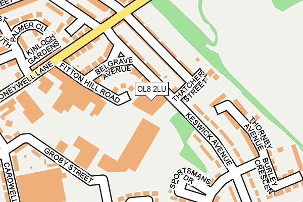 OL8 2LU map - OS OpenMap – Local (Ordnance Survey)