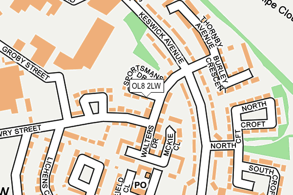 OL8 2LW map - OS OpenMap – Local (Ordnance Survey)