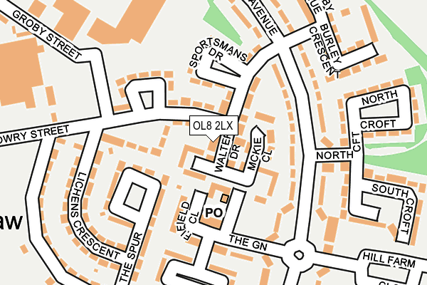 OL8 2LX map - OS OpenMap – Local (Ordnance Survey)