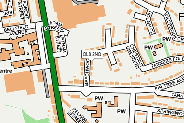 OL8 2NQ map - OS OpenMap – Local (Ordnance Survey)