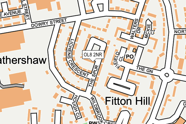 OL8 2NR map - OS OpenMap – Local (Ordnance Survey)