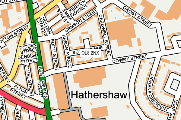 OL8 2NX map - OS OpenMap – Local (Ordnance Survey)