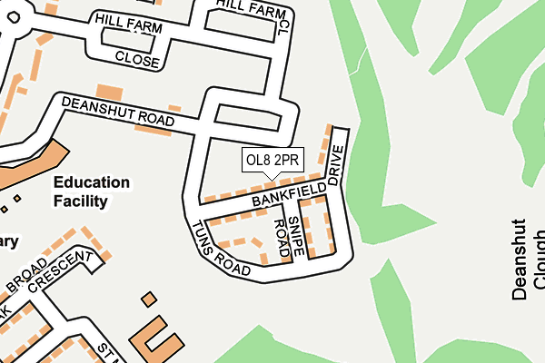 OL8 2PR map - OS OpenMap – Local (Ordnance Survey)