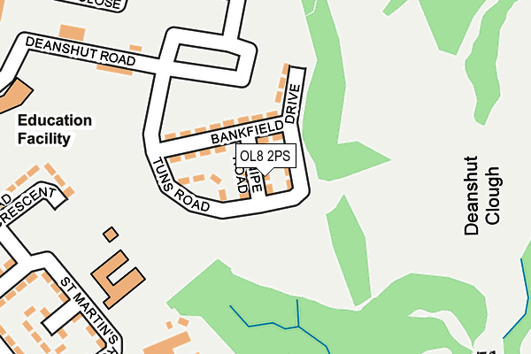 OL8 2PS map - OS OpenMap – Local (Ordnance Survey)