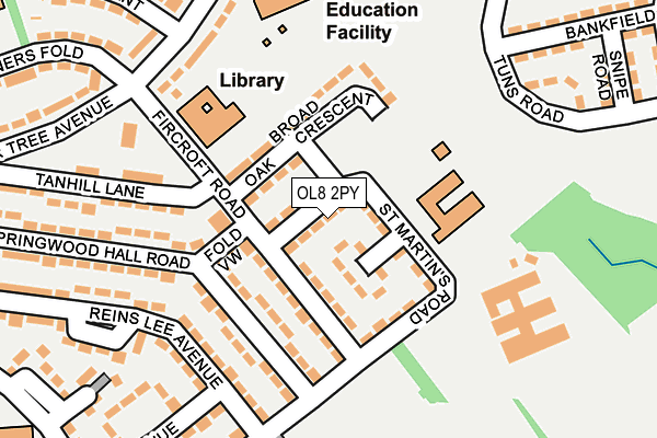 OL8 2PY map - OS OpenMap – Local (Ordnance Survey)