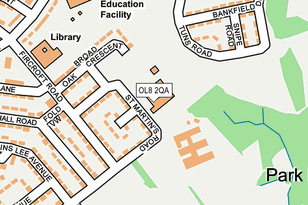 OL8 2QA map - OS OpenMap – Local (Ordnance Survey)