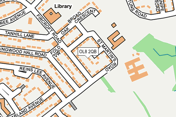 OL8 2QB map - OS OpenMap – Local (Ordnance Survey)