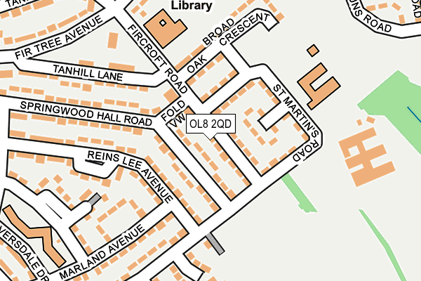 OL8 2QD map - OS OpenMap – Local (Ordnance Survey)