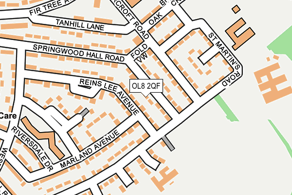 OL8 2QF map - OS OpenMap – Local (Ordnance Survey)