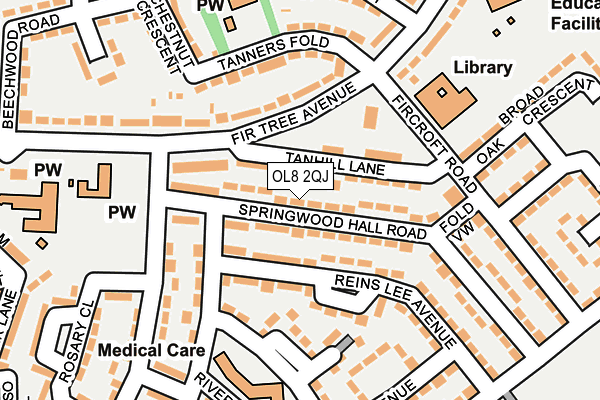 OL8 2QJ map - OS OpenMap – Local (Ordnance Survey)