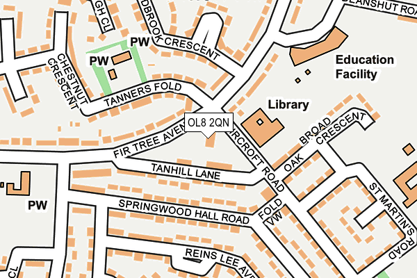 OL8 2QN map - OS OpenMap – Local (Ordnance Survey)