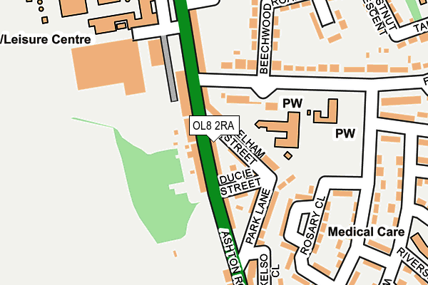 OL8 2RA map - OS OpenMap – Local (Ordnance Survey)