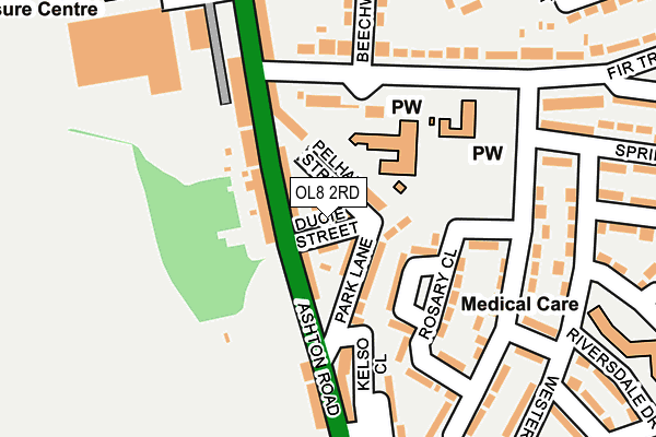 OL8 2RD map - OS OpenMap – Local (Ordnance Survey)