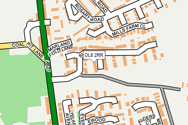 OL8 2RR map - OS OpenMap – Local (Ordnance Survey)