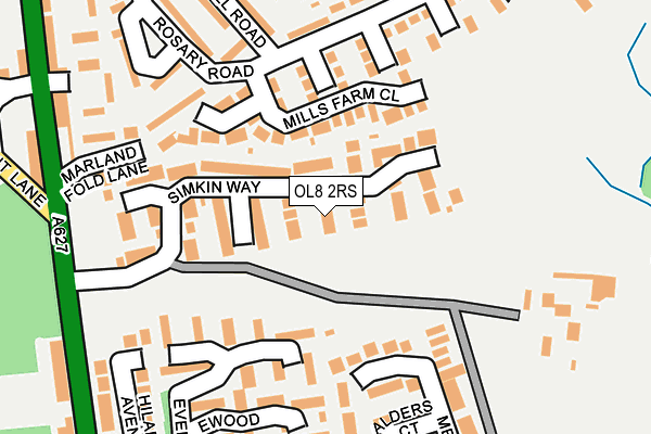 OL8 2RS map - OS OpenMap – Local (Ordnance Survey)