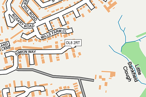 OL8 2RT map - OS OpenMap – Local (Ordnance Survey)
