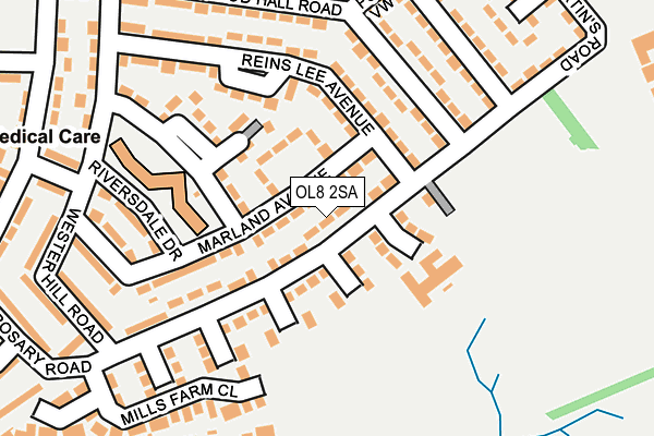 OL8 2SA map - OS OpenMap – Local (Ordnance Survey)