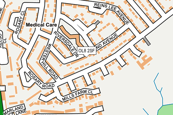 OL8 2SF map - OS OpenMap – Local (Ordnance Survey)