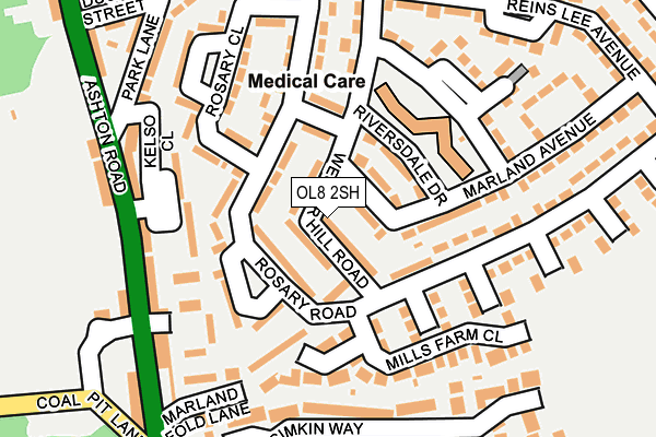 OL8 2SH map - OS OpenMap – Local (Ordnance Survey)