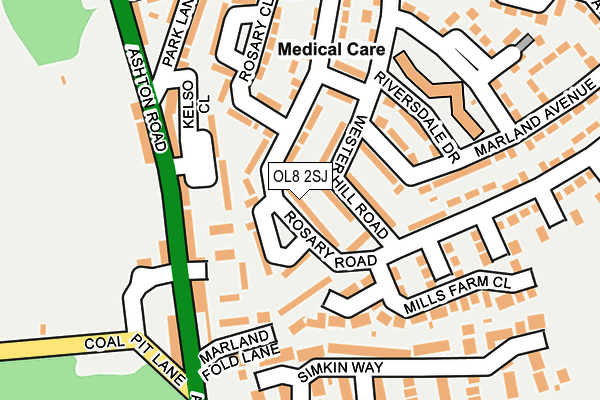 OL8 2SJ map - OS OpenMap – Local (Ordnance Survey)