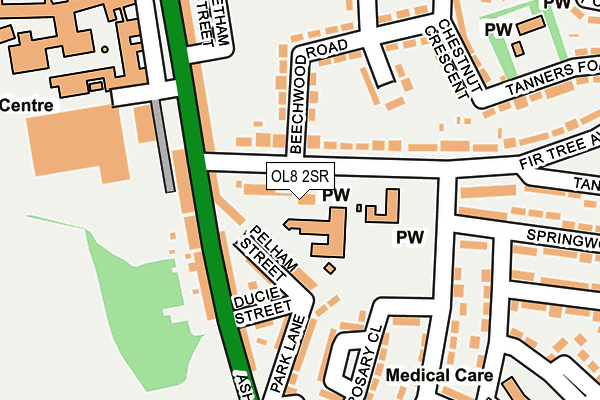OL8 2SR map - OS OpenMap – Local (Ordnance Survey)