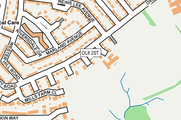 OL8 2ST map - OS OpenMap – Local (Ordnance Survey)