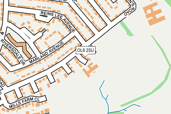 OL8 2SU map - OS OpenMap – Local (Ordnance Survey)