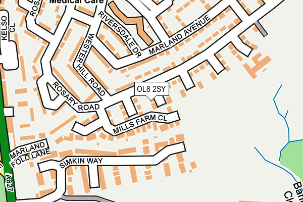 OL8 2SY map - OS OpenMap – Local (Ordnance Survey)