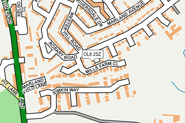 OL8 2SZ map - OS OpenMap – Local (Ordnance Survey)