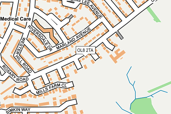 OL8 2TA map - OS OpenMap – Local (Ordnance Survey)