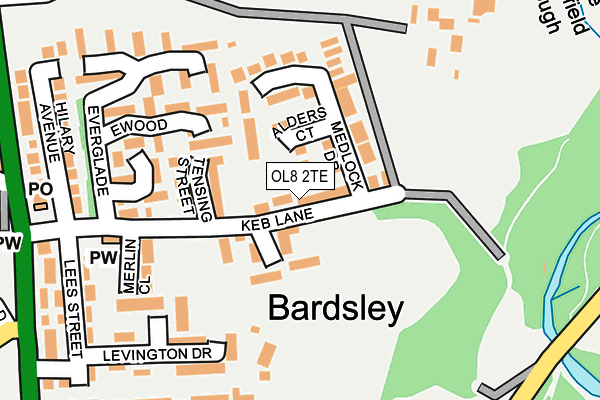 OL8 2TE map - OS OpenMap – Local (Ordnance Survey)