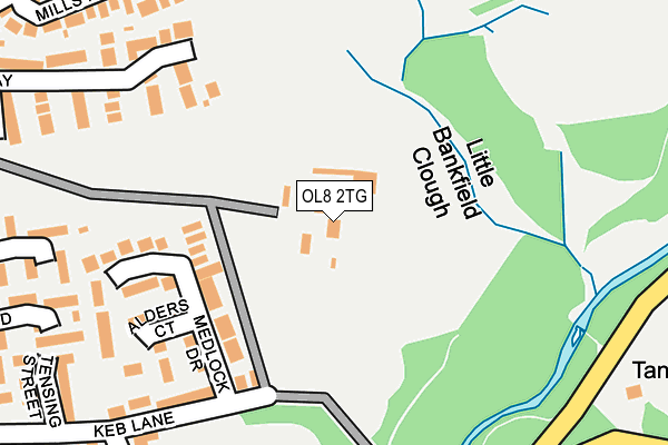 OL8 2TG map - OS OpenMap – Local (Ordnance Survey)