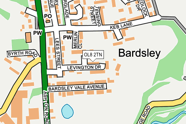 OL8 2TN map - OS OpenMap – Local (Ordnance Survey)