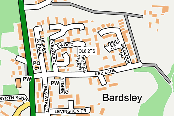 OL8 2TS map - OS OpenMap – Local (Ordnance Survey)