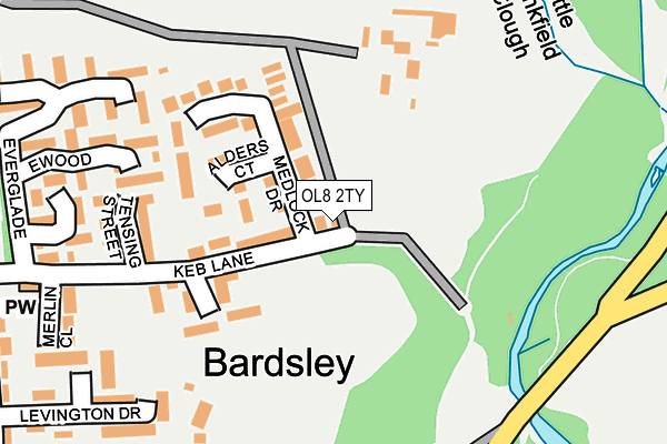 OL8 2TY map - OS OpenMap – Local (Ordnance Survey)