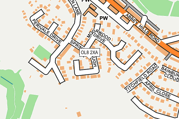 OL8 2XA map - OS OpenMap – Local (Ordnance Survey)