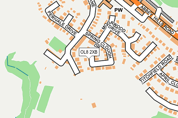 OL8 2XB map - OS OpenMap – Local (Ordnance Survey)
