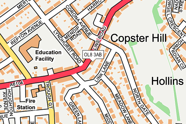 OL8 3AB map - OS OpenMap – Local (Ordnance Survey)