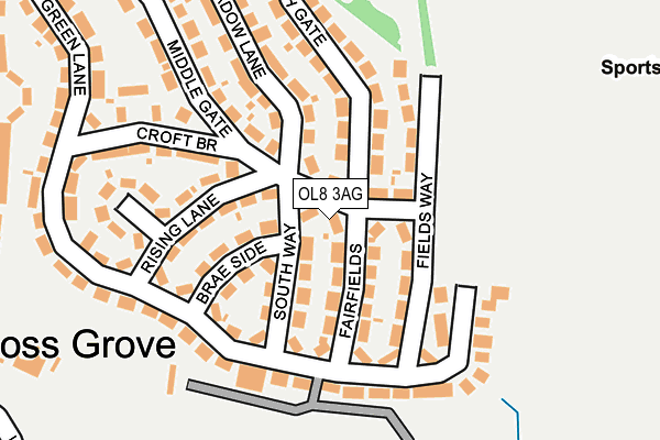 OL8 3AG map - OS OpenMap – Local (Ordnance Survey)