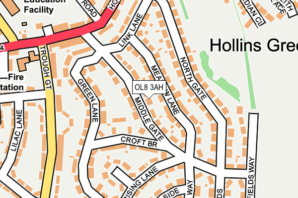 OL8 3AH map - OS OpenMap – Local (Ordnance Survey)