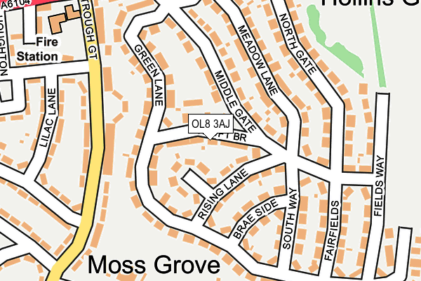 OL8 3AJ map - OS OpenMap – Local (Ordnance Survey)