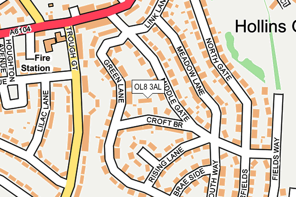 OL8 3AL map - OS OpenMap – Local (Ordnance Survey)