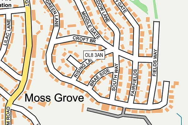 OL8 3AN map - OS OpenMap – Local (Ordnance Survey)