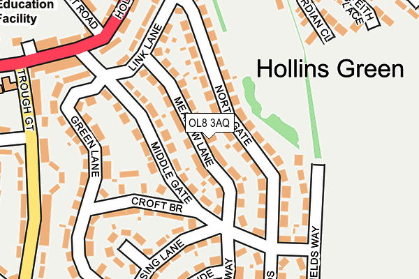 OL8 3AQ map - OS OpenMap – Local (Ordnance Survey)