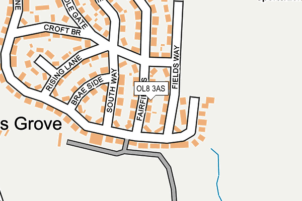 OL8 3AS map - OS OpenMap – Local (Ordnance Survey)