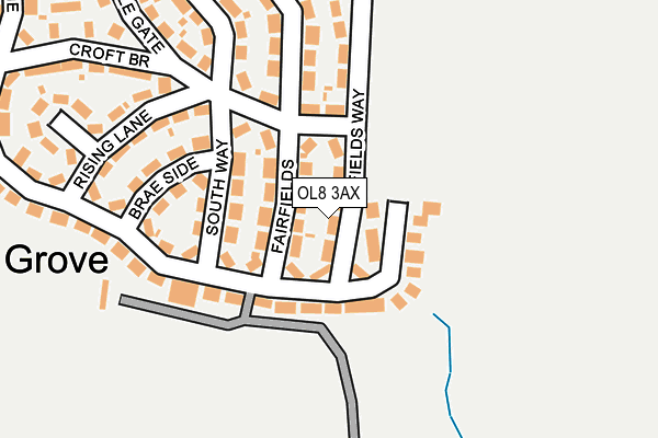 OL8 3AX map - OS OpenMap – Local (Ordnance Survey)