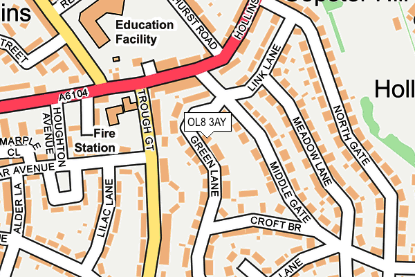 OL8 3AY map - OS OpenMap – Local (Ordnance Survey)