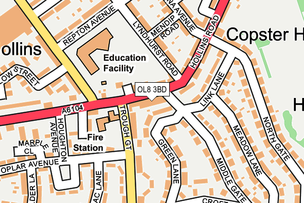 OL8 3BD map - OS OpenMap – Local (Ordnance Survey)