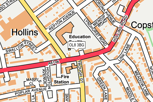 OL8 3BG map - OS OpenMap – Local (Ordnance Survey)